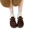 Se pueden agregar zapatos Birkenstock de terciopelo para mujer, nuevo estilo otoño e invierno, suela gruesa, botas de nieve, suela gruesa, zapatos cálidos de algodón afelpado, antideslizantes
