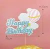 Cartão de Decoração de Bolo Balão de Ar Quente Bolo de Aniversário Infantil de Um Ano Decoração para Assar Cartão de Nuvem Decorativa Plug-in