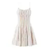 Vestido Delgado con Tirantes y Encaje de Empalme Romántico Retro Francés 2025 Otoño Nuevo Falda Corta Sexy para Mujer