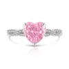 Anillo de Brazo Retorcido Corazón con Flor de Hielo de Piedra Preciosa de Colores Más Vendido en Tiktok con Anillo de Corazón de Diamante de Alto Carbono Brillante para Transmisión en Vivo