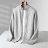 Cárdigan de punto para hombre de lana 100% nuevo, cuello alto, cierre de cremallera, suéter de punto, chaqueta transfronteriza, top cálido holgado
