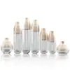 Em Estoque Novo High-End Diamante 30ml Frasco de Loção Gradiente Frasco para Skincare Frasco Cosmético de Vidro em Formato de Cebola