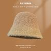 Sombrero de pescador de lana de cordero para mujer, gorro pequeño con cara cubierta, cálido, de color liso, para otoño e invierno.