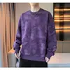 Stock de fábrica nuevo sudadera para hombre cuello redondo sin capucha holgada moderna estilo Hong Kong estampado integral transpirable casual camiseta de manga larga