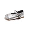 2025 Novo Outono Sapatos Pequenos de Couro para Meninas Sapatos Pequenos Infantis Estilo Coreano Fragrante Sapatos de Princesa com Lantejoulas Sola Macia Sapatinhos de Bebê