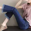 Pantalones Acampanados Elásticos Negros para Mujer 2026 Nuevos de Cintura Alta Estilo Coreano Chic Adelgazantes Primavera y Otoño Jeans Talla Grande Venta al por Mayor