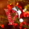 Nueva Decoración Transfronteriza para Árbol de Navidad Carta Navideña Colgante Plano Acrílico Decoración para el Hogar Llavero Colgante