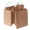 Bolsa de Papel para Llevar Almuerzo de Comida Rápida, Bolsa de Papel Kraft para Empaque de Té de Leche, Bolsa de Tote de Papel Kraft para Repostería