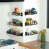 Prateleira de Temperos de Cozinha de Aço Inoxidável Sem Furos Prateleira de Condimentos Montada na Parede Prateleira de Armazenamento de Temperos Moderna