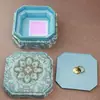 Caja de Joyería con Tapa Octagonal de Brocado Caja de Almacenamiento para Pulseras Joyas Cuentas Caja de Embalaje de Jade Esmeralda