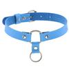 Nuevo Collar de Cuero PU Personalizado de Doble Aro de Amazon Punk O Correa de Cuello Redonda Cadena Clavicular Correa de Cuello para Mujer