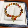 Pulsera de Cristal Melanoid Retro con Ojo de Tigre y Cuentas Pulsera de Nicho con Sensación de Alta Gama Pulsera de Atmósfera Otoño/Invierno Adorno de Mano