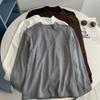 Elegante Camiseta Básica de Color Puro con Mangas Largas para Mujer con Lana de Oveja, Corte Ajustado y Top tipo Camiseta Interior, Nuevo Estilo Otoño e Invierno