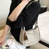 Bolso Pequeño con Patrón Tejido Hueco para Mujer 2026 Nuevo Verano Ligero Bolso Cubo para Debajo del Brazo Bolso Cruzado de Alta Gama para Viaje