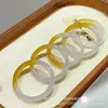 Pulsera de Jade con Azúcar Condensado Infusionado con Osmanthus Fortuna Dorada, Pulsera de Ojo de Gato Semiazucarada Transparente como el Hielo para Mujeres, Artículo de Regalo, Envío Directo de una Pieza