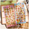 Adesivo de Relevo 3D Capivara Fofa Shinkle Cartão de Desenho Animado Infantil Pibala Celular Copo de Água Cartão Goo Adesivo Decorativo