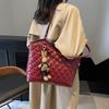 Bolso con Patrón de Diamantes para Mujer 2026 Primavera Nuevo Estilo Cuadros Bordados Gran Capacidad Bolso Cruzado al Hombro Bolso de Mano Bolso para Viaje de Negocios para Mujer