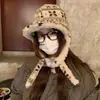 Nuevo Gorro de Felpa Gruesa Estilo Fair Isle tipo Lei Feng para Mujer, Gorro Cálido para Ciclismo de Invierno con Protección para los Oídos, Gorro de Piloto con Correa Adelgazante