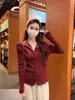 Blusa de manga comprida com botões, estilo coreano, gola alta, retalhos de renda para mulheres, outono e inverno, simples, elegante, justa ao corpo, camada interna versátil, moderna