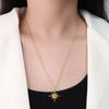 Collar sencillo de estilo europeo y americano con colgante de arroz y estrella Bamang, joyería de acero de titanio y estilo frío.