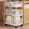 Estante Organizadora de Brinquedos Infantil com Rodas Carrinho de Lanches Multicamadas Móvel para Sala de Estar Prateleira de Armazenamento para Bebê