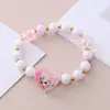 Pulsera de Niños de Dibujos Animados Femenina Princesa Cuentas de Vidrio Linda Niña Pulsera de Bebé Joyería para Estudiantes Pulsera Joyería