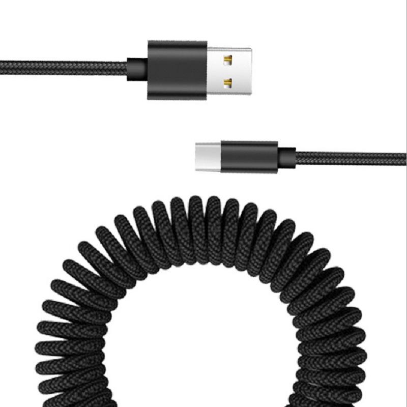 Braid Curly USB C Cable
