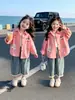 Camisa de Primavera para Meninas 2026 Nova Roupa de Primavera para Bebê Menina Manga Longa Camisa de Desenho Animado Crianças Menina Pequena Jaqueta Casual