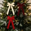 Colgante de lazo para árbol de Navidad transfronterizo Decoraciones navideñas Adornos colgantes para fiestas Lazo de cinta de terciopelo Decoración colgante