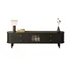 Mueble de TV Estilo Francés Set de Mesa de Café de Lujo Estilo Nórdico Crema Sala de Estar Uso Doméstico Madera Maciza De Pie Vintage Armario Alto