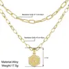 Venta caliente de Amazon 26 letras colgantes en inglés collar creativo simple multicapa apilado hexagonal cadena para clavícula de mujer