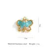 Pendientes Colgantes de Flor de Cuatro Hojas de Esmalte de Moda Lujo Ligero para Mujer Colgante de Colgante de Acero Inoxidable de Temperamento Simple Colgante de Flor DIY
