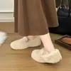 Zapatos peludos para mujer para otoño e invierno 2026, estilo nuevo, zapatos cálidos con forro de felpa, populares zapatos sin cordones con suelas suaves y forro grueso de algodón