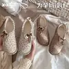 Zapatos de algodón para confinamiento posparto de primavera y verano para mujeres embarazadas, Lazo retro divertido, Suelas blandas para exteriores, Estilo cómodo y casual