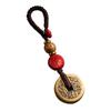 Llavero con colgante de coche de latón con cinco emperadores, cinabrio y doce signos del zodiaco, para hombre y mujer, exquisito adorno, llavero seguro.