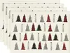 Manteles navideños transfronterizos 4 juegos de platos de cena tazas con tapetes termoaislantes Manteles decorativos para la atmósfera de las fiestas navideñas