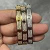 Pulseira Gimono com três anéis de brocas em ouro de alta versão V, versão Seiko, versão Snap, pulseira de casal com diamantes