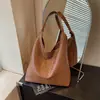 Bolsa tecida em PU da moda para mulheres, novo modelo 2026, bolsa tote de grande capacidade para mãe e filha, bolsa de ombro versátil para o dia a dia