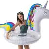 Flotador Inflable Personalizado de PVC con Lentejuelas Doradas y Coloridas de Unicornio Juguete Inflable de PVC para el Agua