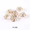 Botão de botão por atacado roupas infantis cor de doce Rosa Cristal flor transparente botão dourado blusa fivela infantil