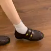 Mocassins redondos estilo francês, inspiração britânica, nova coleção outono 2026 feminina, versáteis para uniformes e estilos JK, sapatos de couro retro de sola grossa