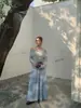 Saia Jianhe 2026 Nova Coleção Primavera Cintura Alta Design Plissado Linho Tencel Elegante Barra Larga 59235