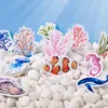 Série Ecos da Outra Margem Caixa com Diário Adesivos Criaturas Subaquáticas Material de Decoração para Diário DIY Adesivos Autocolantes