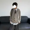 Retro estilo japonés, estética de viejo dinero, cárdigan de punto con cuello alto, unisex, nueva colección primavera/otoño, simple y versátil, suéter casual, moderno