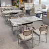 Mesas y Sillas de Ratán de Alta Gama Personalizadas para Hotel, Sofás tipo Cabina Comerciales de Acero Inoxidable para Restaurante Chino, Sillas de Comedor para Restaurante de Hot Pot