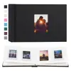 Álbum de fotos de lino con ventana de venta cruzada más vendido, estilo bolsillo para fotos instantáneas Instax de 3 pulgadas y tarjetas fotográficas de ídolos