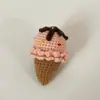 Hilo Terminado Crochet Muñeca Pan Adorno Hecho a Mano Dibujo Animado Forma de Comida Muñeca Llavero Colgante