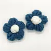Flor pequeña tejida a mano 4CM pompón de lana flor para accesorios de ropa bolsa pinza para el pelo accesorios broche flor de ganchillo diy