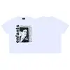 ERD Melancolia Rica Segunda Geração Estilo Americano High Street Estampa de Figura Verão Retrô Camiseta Casual Solta de Manga Curta Masculina e Feminina