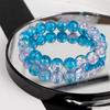 Estilo Popular de Douyin Jade Fragmentos Crujido Cuentas Redondas Pulsera de Cristal Simple Bicolor Crujido de Hielo Llamativo Transparente con Cuentas 10mm